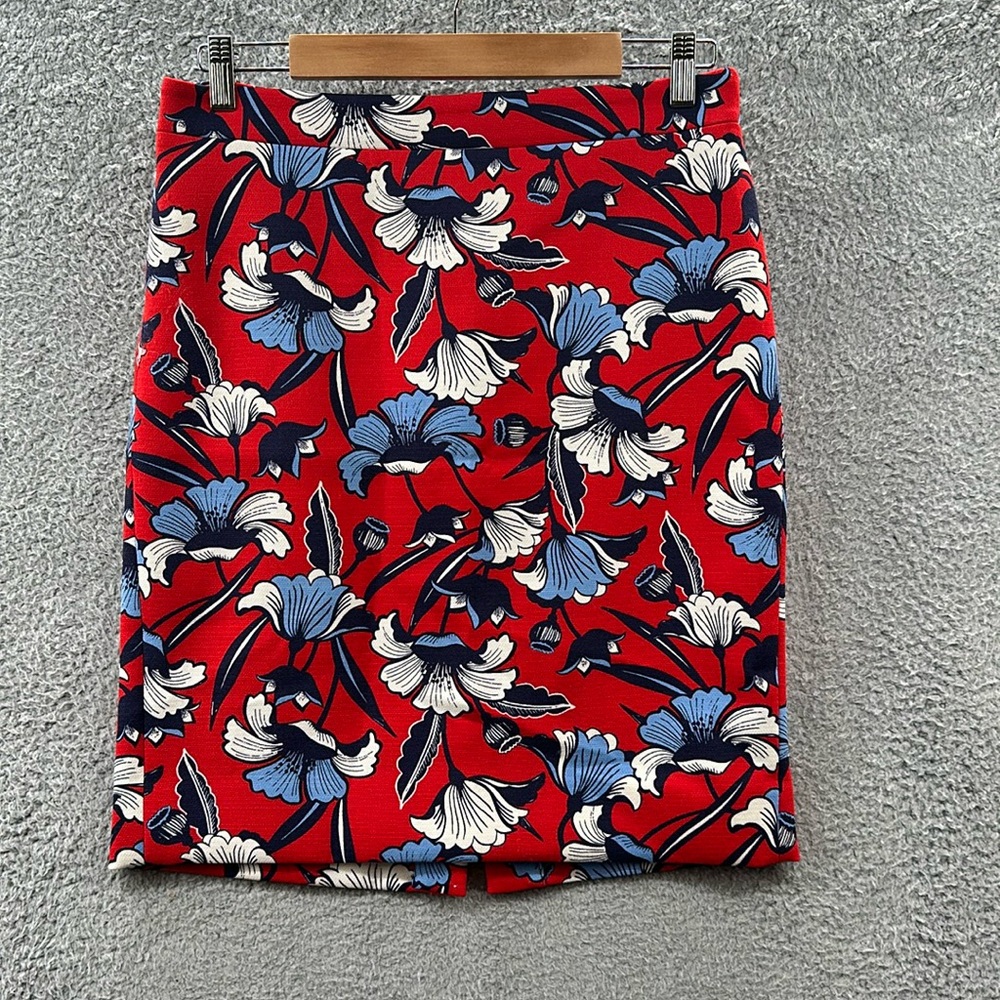J Crew Floral Pencil Skirt Size 6